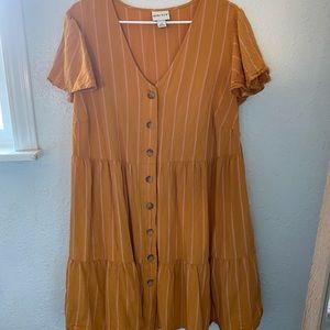 Button-Front Tiered Dress